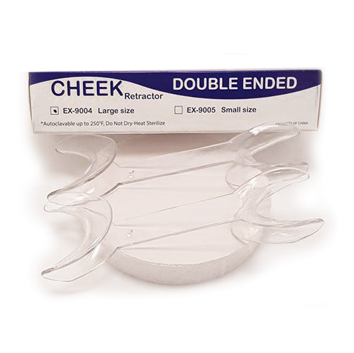 Plasdent EX-9004 EXTND Double End Cheek Retractors Large 2/Pk Clear Autoclavable Plasdent EX-9004 EXTND Double End Cheek Retractors Large 2/Pk Clear Autoclavable